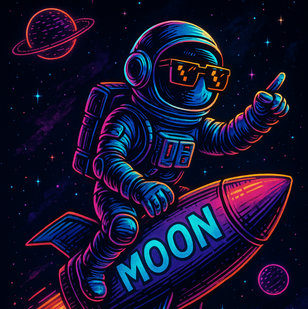 Astronaut riding rocket